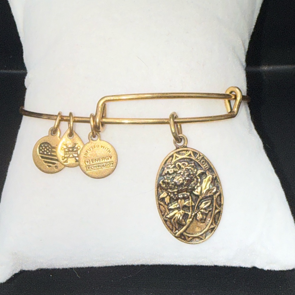 Alex and Ani Gold MotherFloral Charm Bangle Bracelet loved a few times